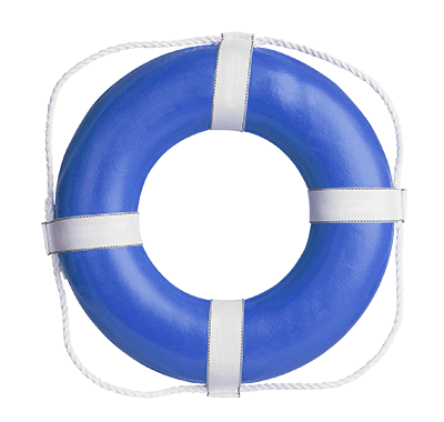 Blue and white life preserver