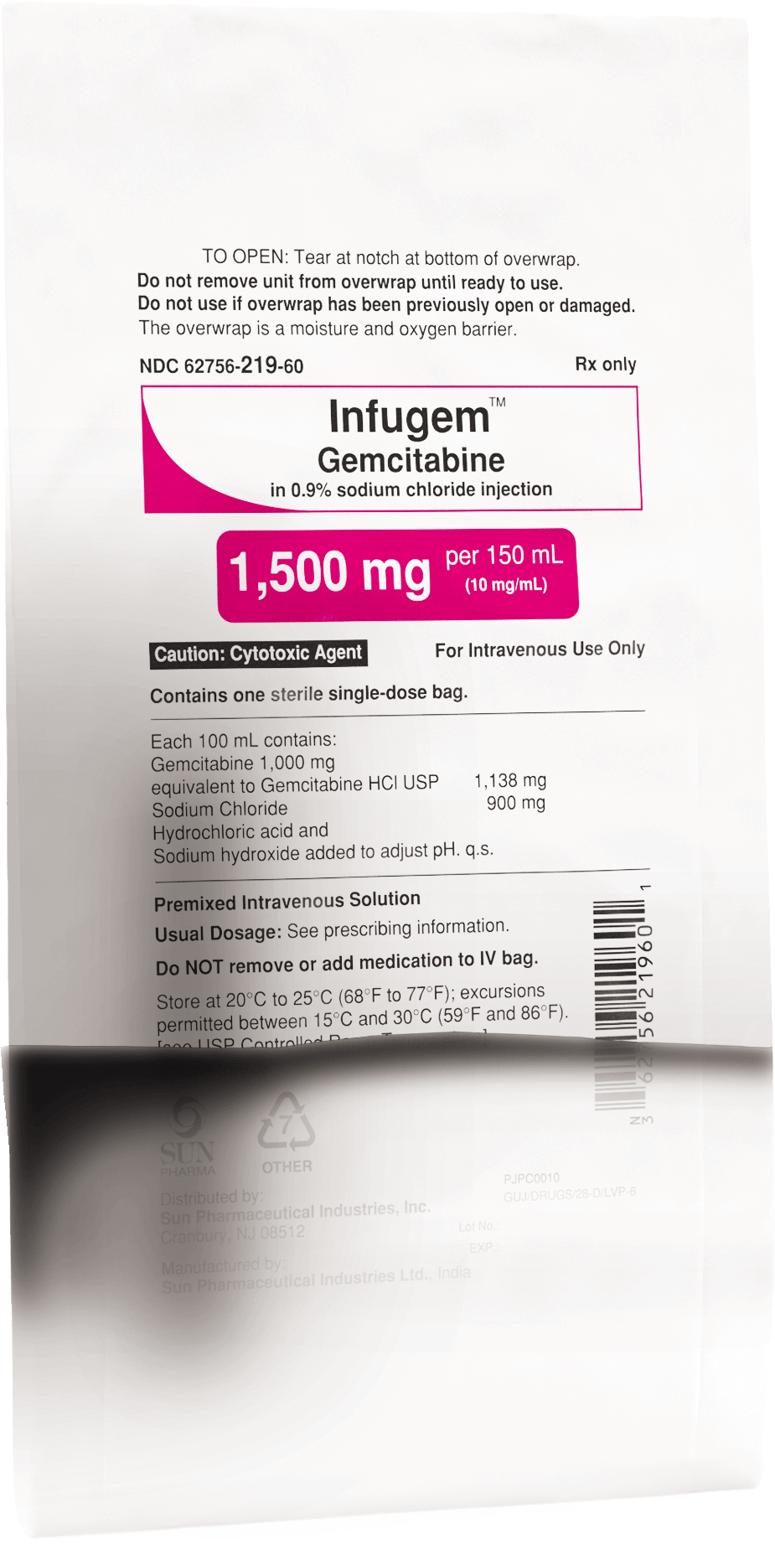 INFUGEM - Gemcitabine Hydrochloride in 0.9% Sodium Chloride Injection